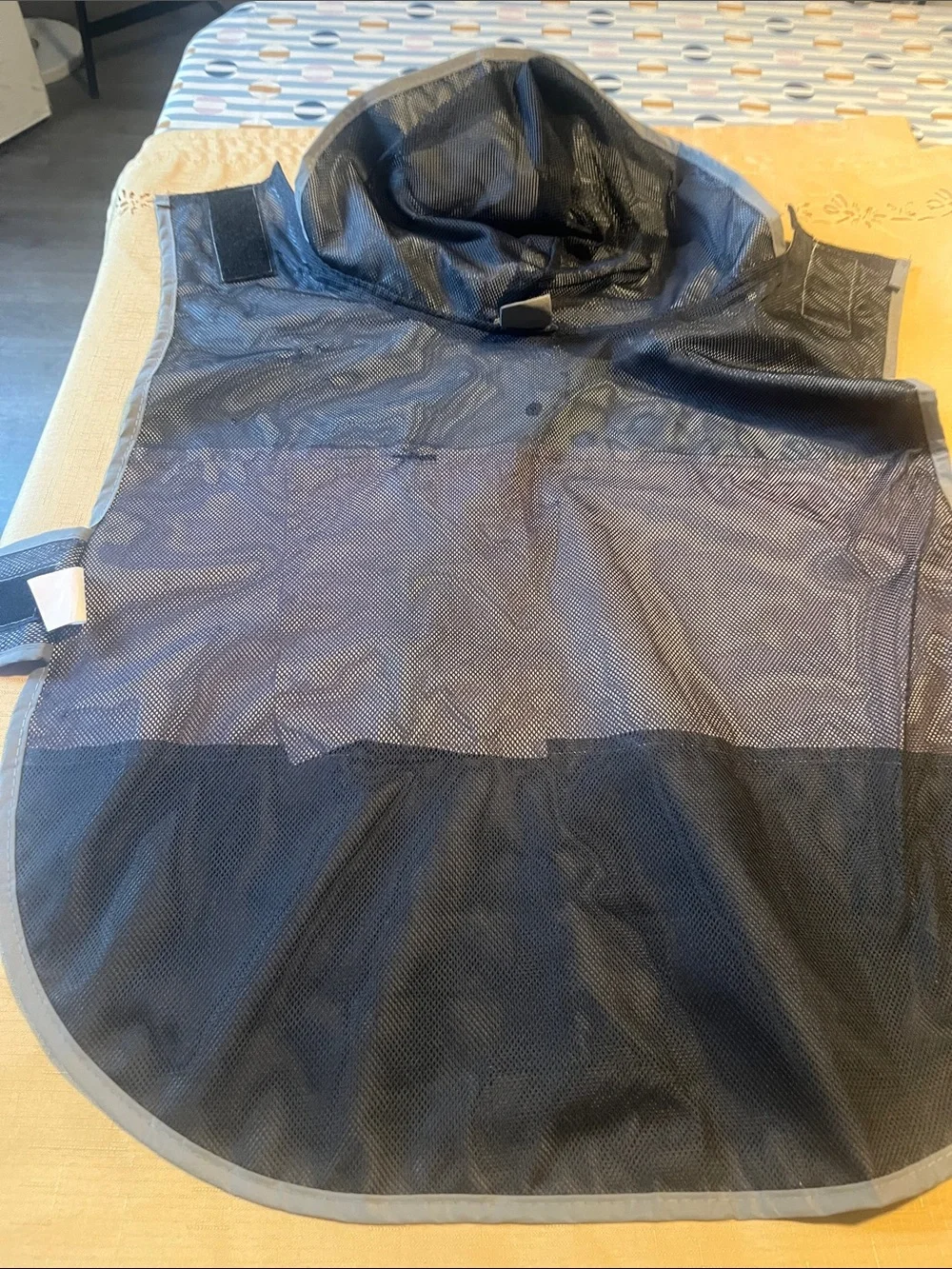 Eddie Bauer Pink and Gray Colorblock Dog Rain Jacket with Hood- Size Large